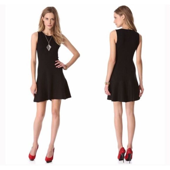 Theory Nikayla Mega Black‎ Tank Fit and Flare Texture Dress Size Small $235 - Picture 3 of 12